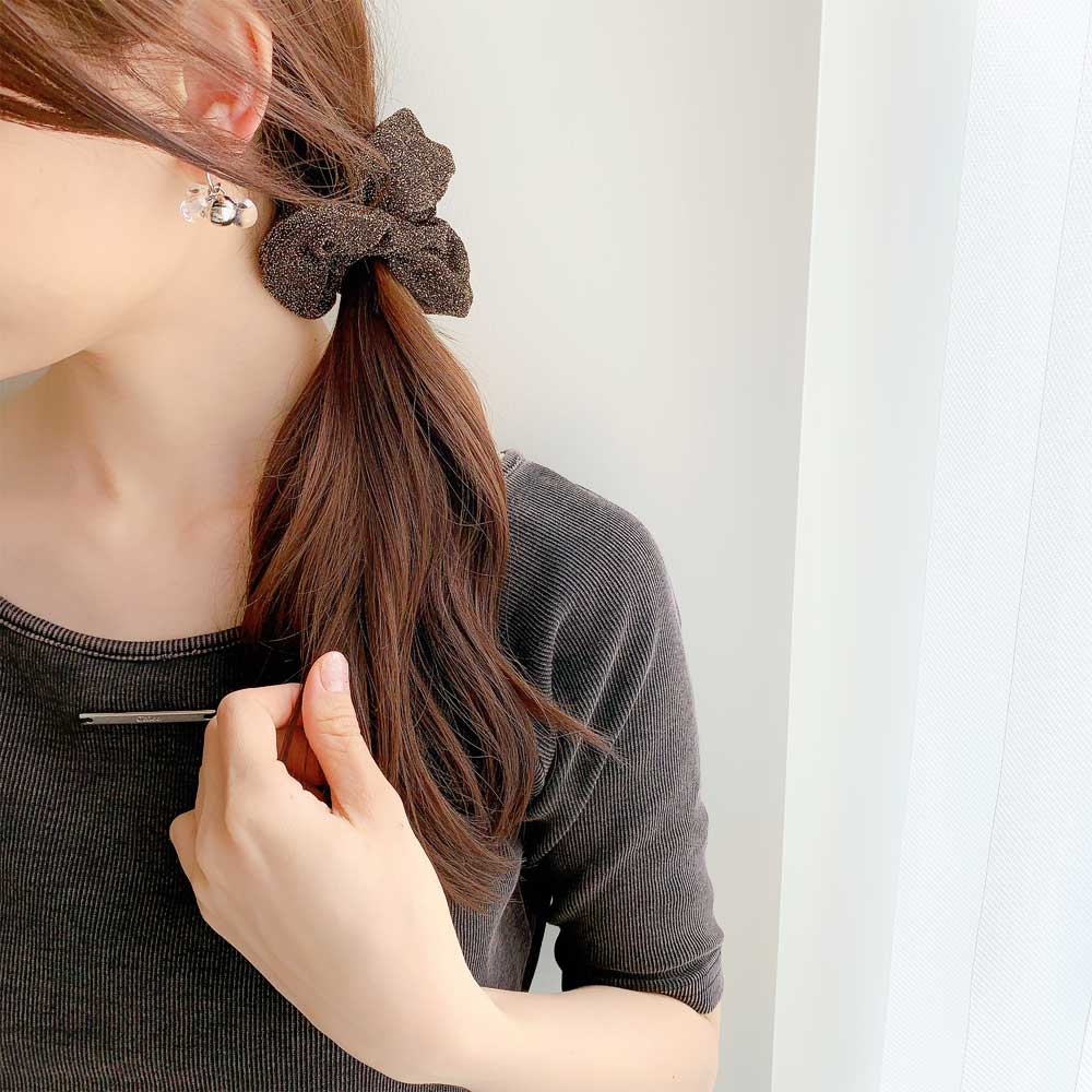 S-514) ラメ入りシュシュ | ビーズ・パーツなどのハンドメイドパーツ