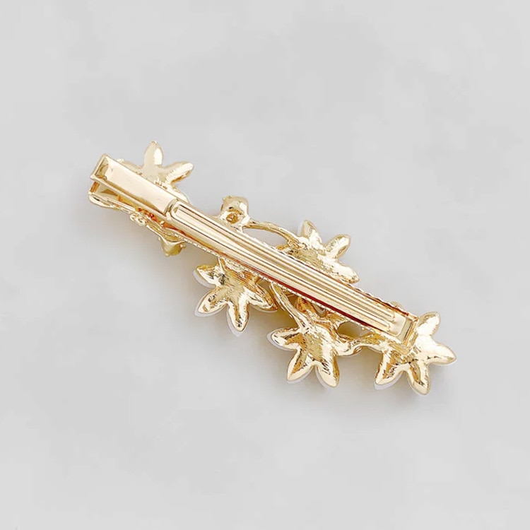 C-257) フラワーモチーフヘアクリップ | ビーズ・パーツなどの