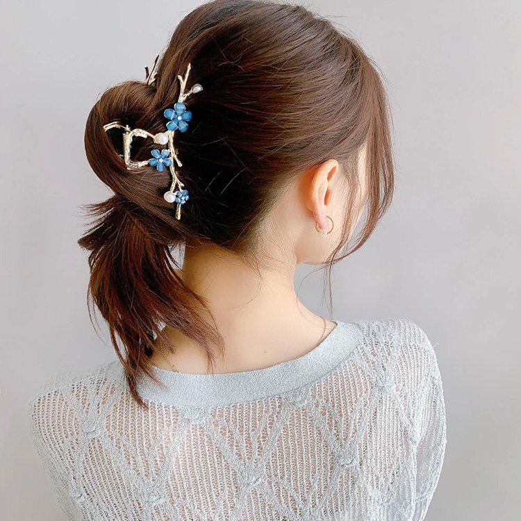 紫とグレーのヘアクリップ 楽天市場】パープル 紫（ヘアクリップ｜ヘアアクセサリー