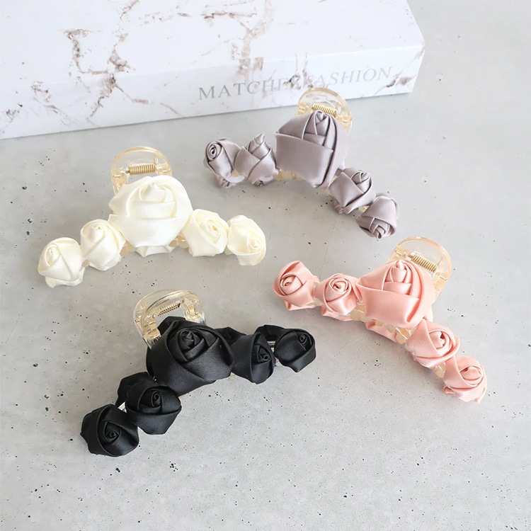V-404) ローズバンスクリップ | ビーズ・パーツなどのハンドメイド