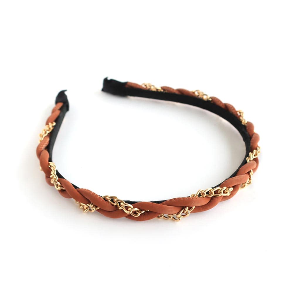 K-215) 三つ編みデザインカチューシャ | ビーズ・パーツなどの