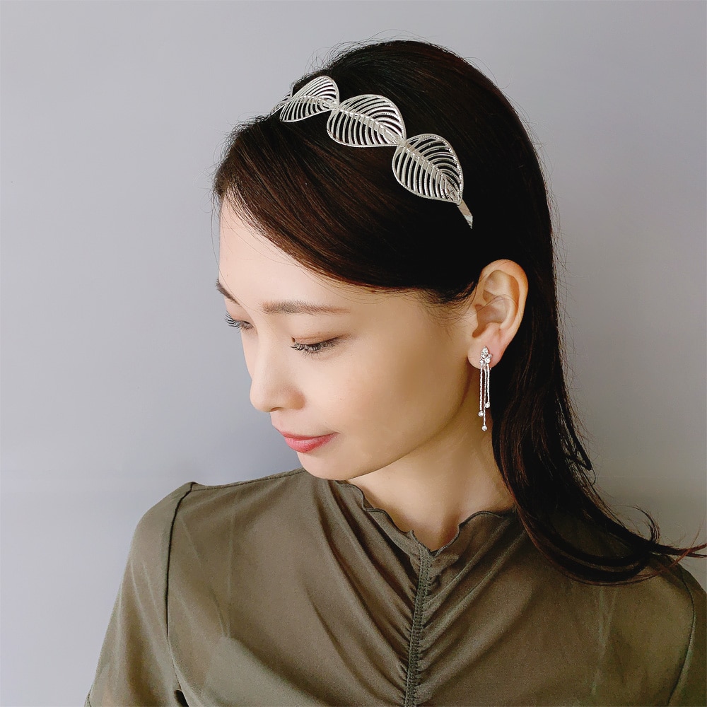 K-219) リーフカチューシャ | ビーズ・パーツなどのハンドメイドパーツ