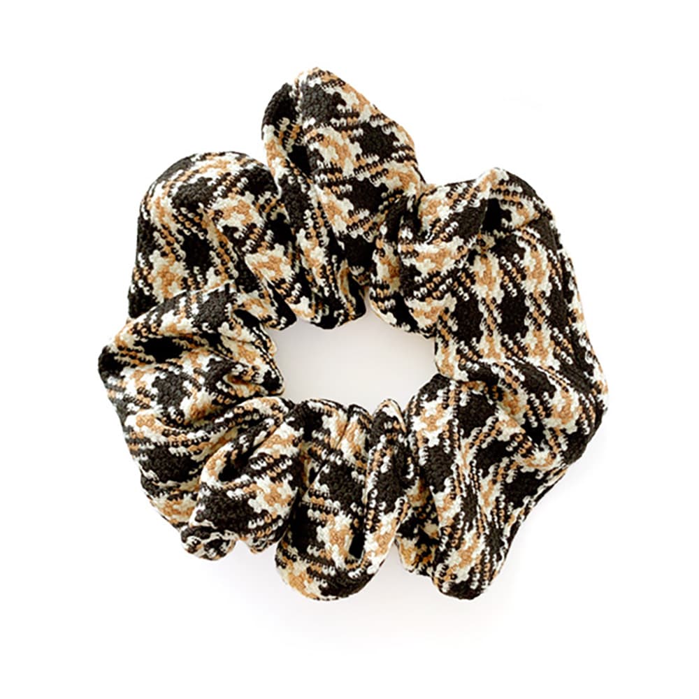 S-569) チェック柄シュシュ | ビーズ・パーツなどのハンドメイドパーツ