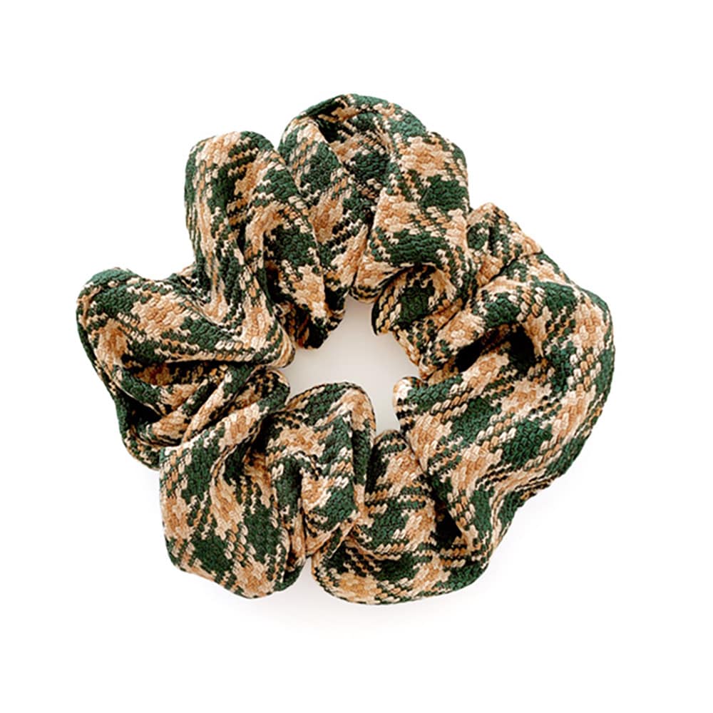 S-569) チェック柄シュシュ | ビーズ・パーツなどのハンドメイドパーツ