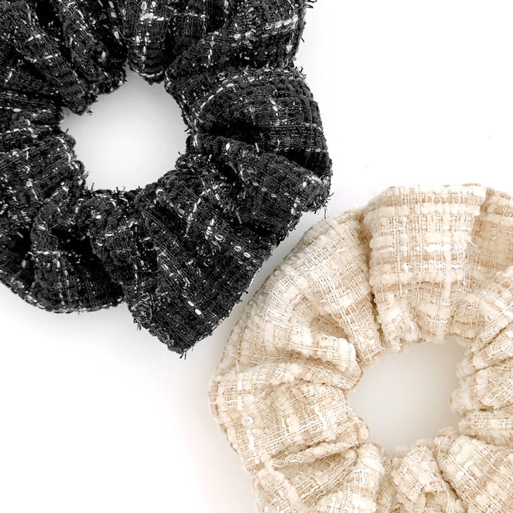 S-583) ツイードシュシュ | ビーズ・パーツなどのハンドメイド