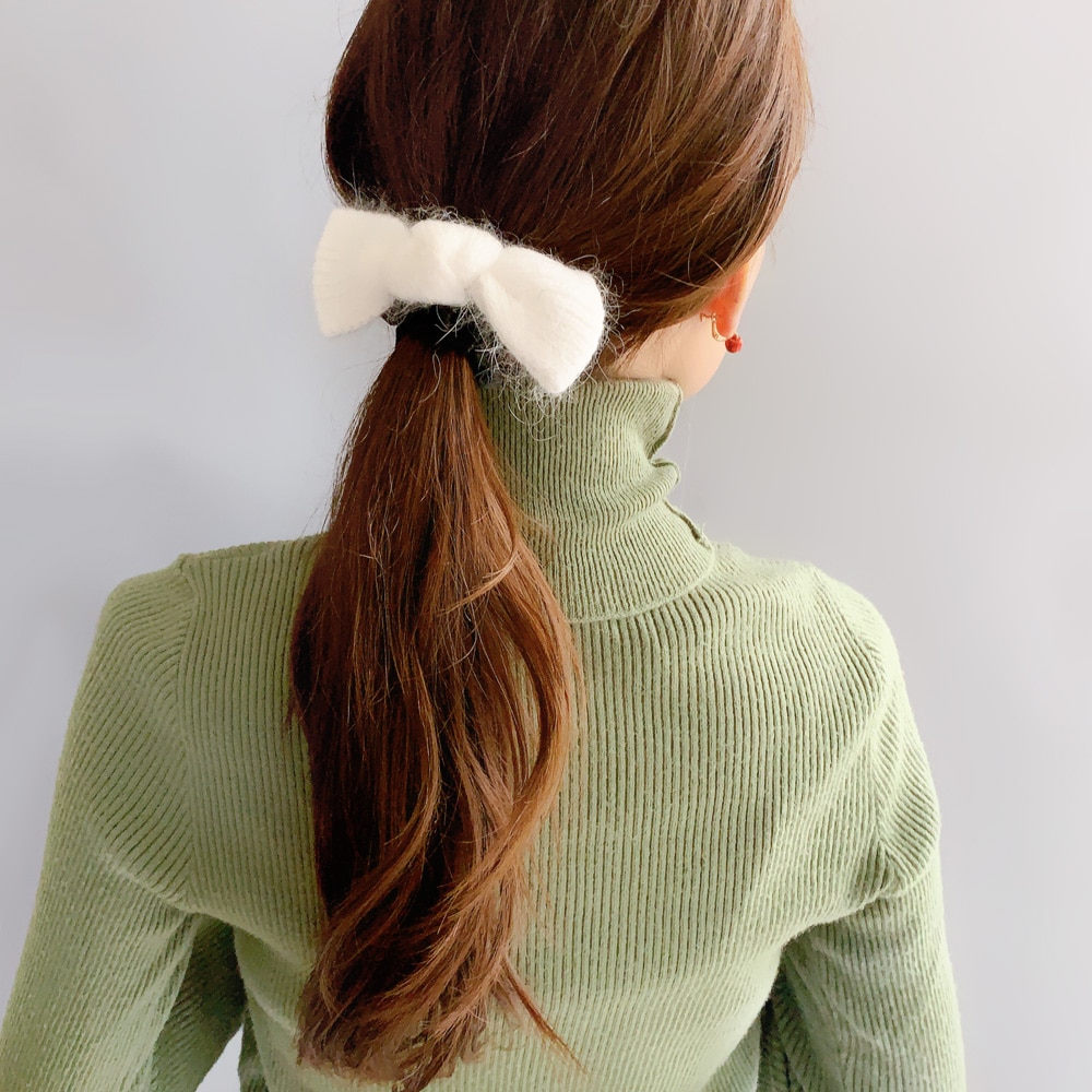 くま付き３点セット シュシュ　リボン黒セーター くま付き3点セット シュシュ リボン黒セーター くま付き3点セット