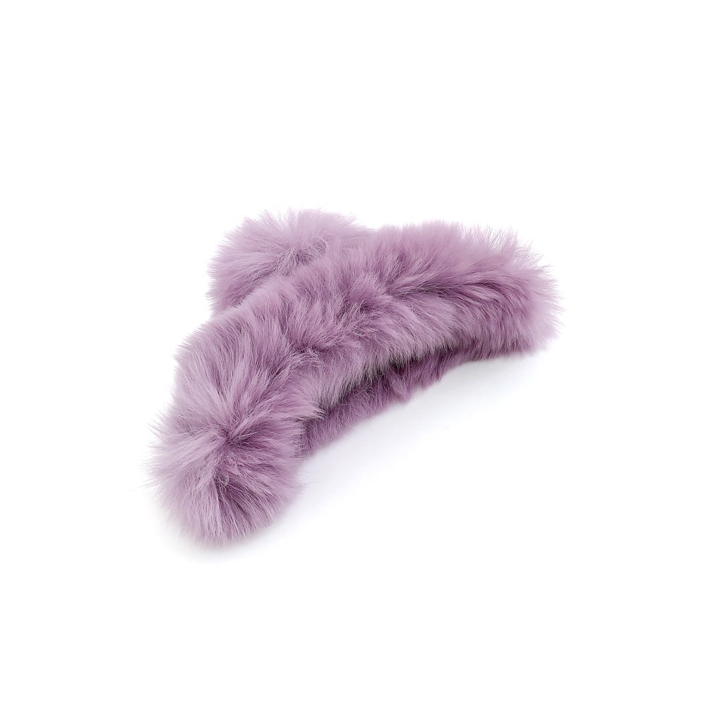 V-480) フェイクファーバンスクリップ | ビーズ・パーツなどの