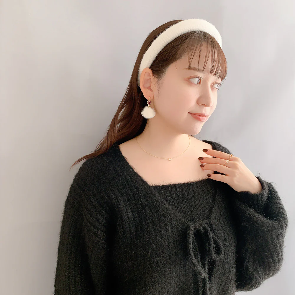 K-230) ぷっくりファーカチューシャ | ビーズ・パーツなどの