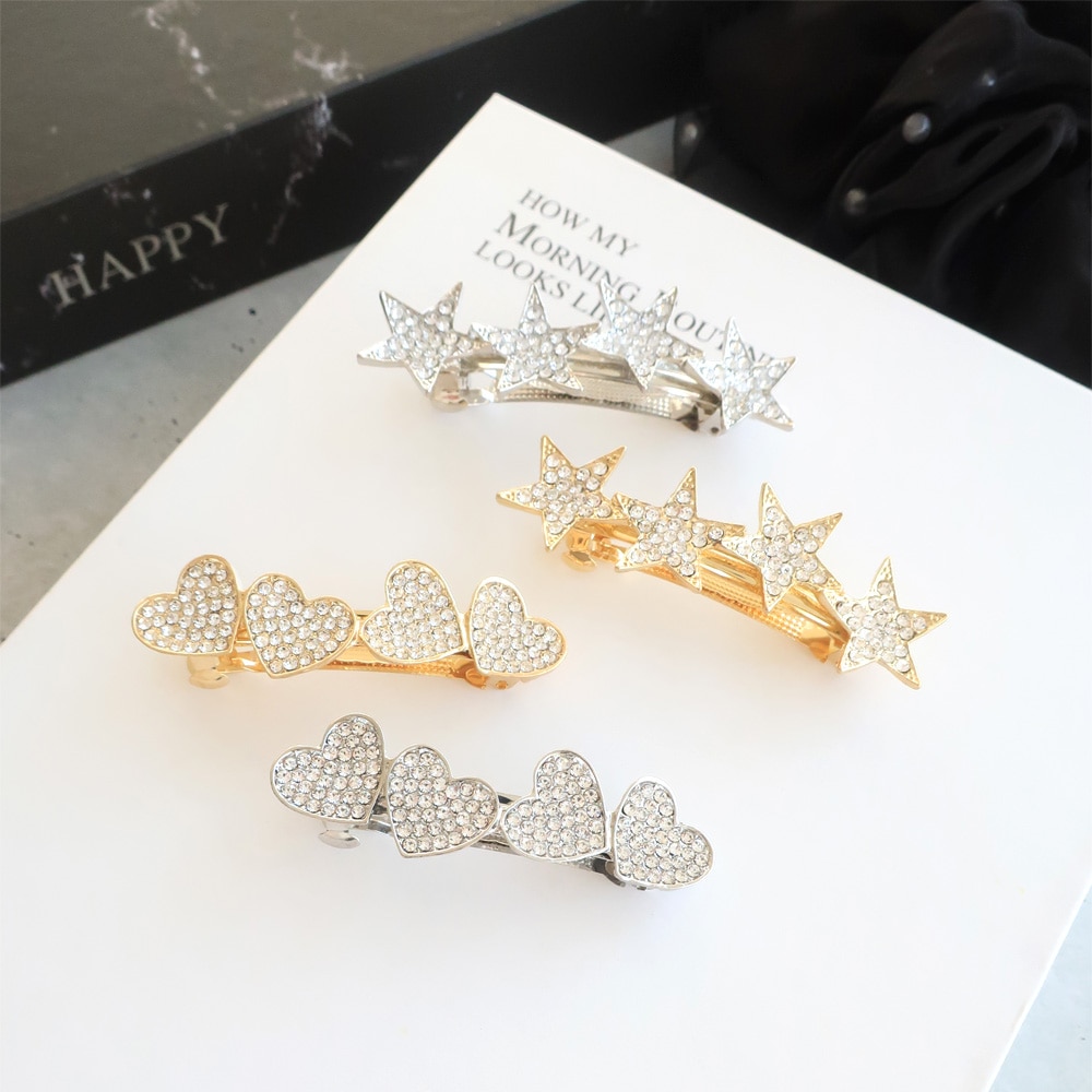 V-527) ハートモチーフバレッタ | ビーズ・パーツなどのハンドメイド