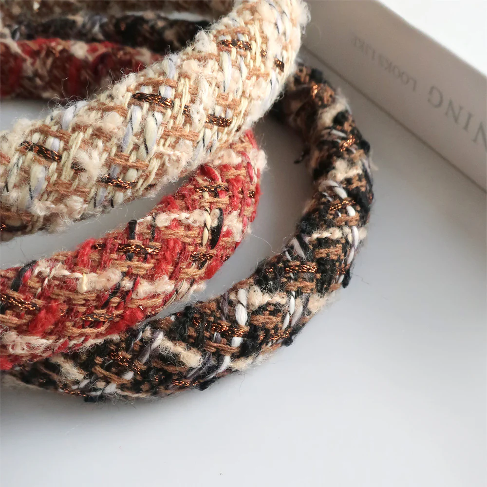 K-226) ツイードカチューシャ | ビーズ・パーツなどのハンドメイド