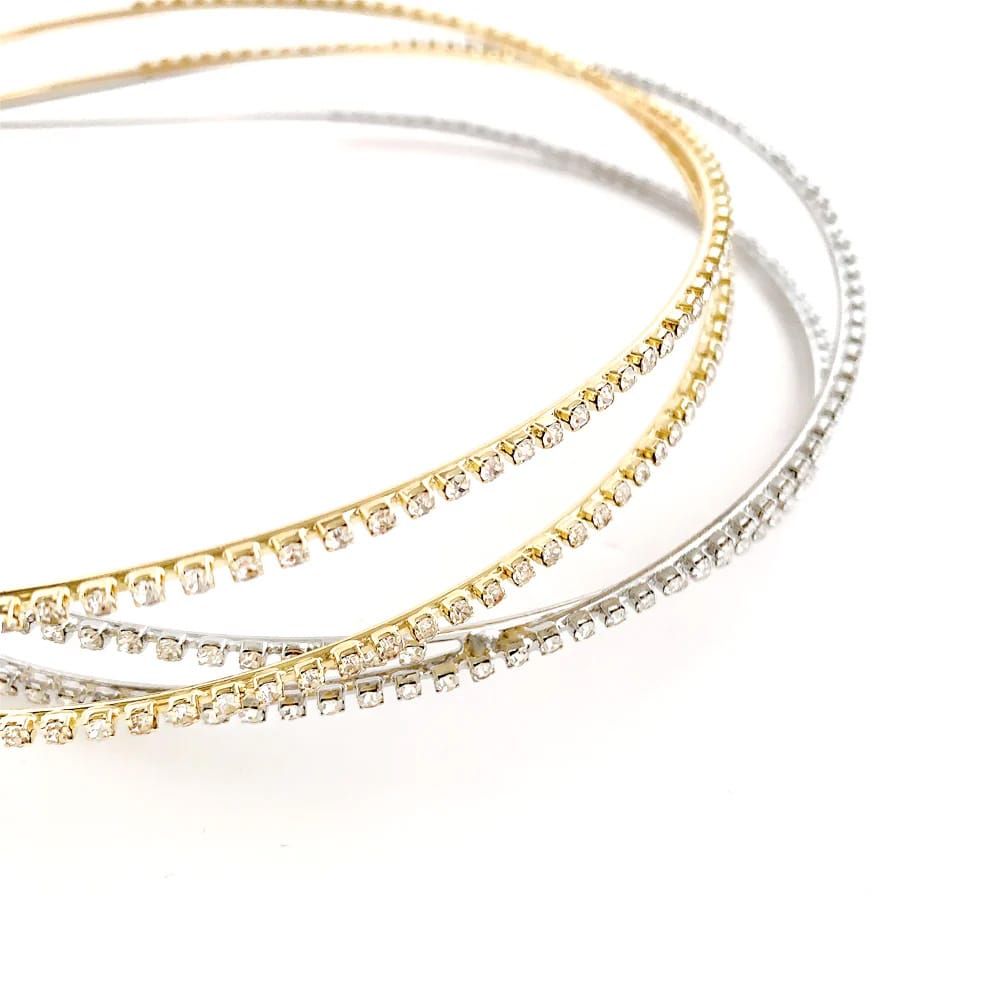 【AREA】 Crystal Stud カチューシャ K-240) 2連ラインストーンカチューシャ | ビーズ・パーツなどの