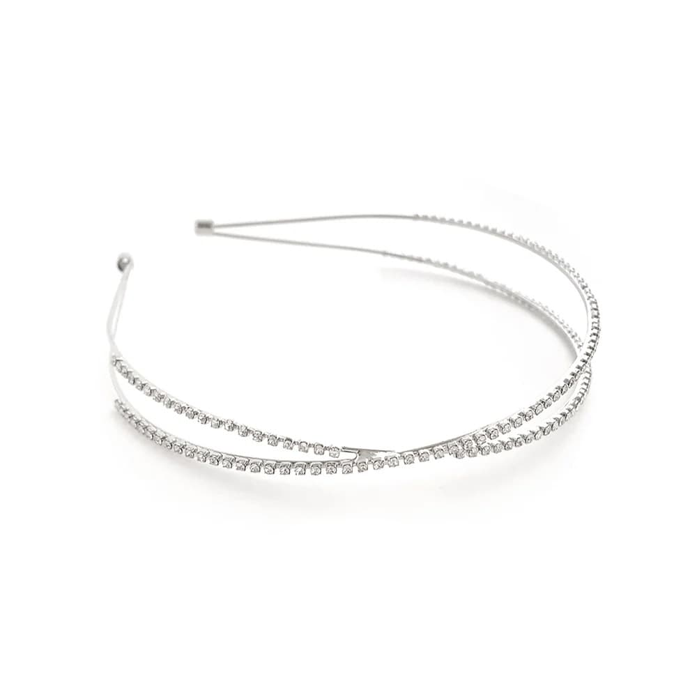 【AREA】 Crystal Stud カチューシャ K-240) 2連ラインストーンカチューシャ | ビーズ・パーツなどの