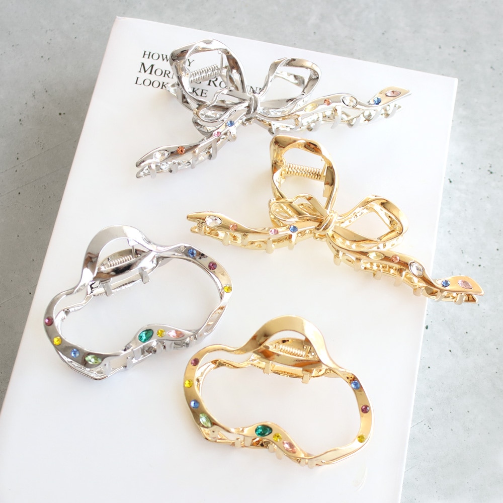 【hish】☆リボンバンズクリップ petit quartz standard cla.w hish】☆リボンバンズクリップ petit quartz standard cla.w