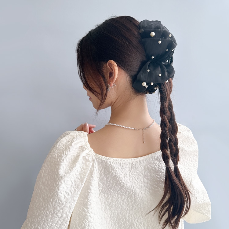 ❥❥厳選クリップコーナー124レーステール付パールリボンバンス