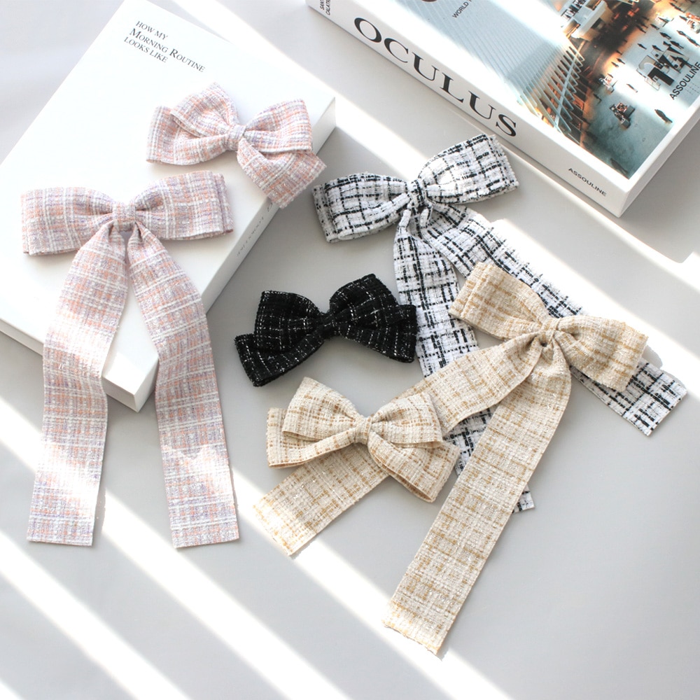 C-344) ツイードリボンクリップ | ビーズ・パーツなどのハンドメイド