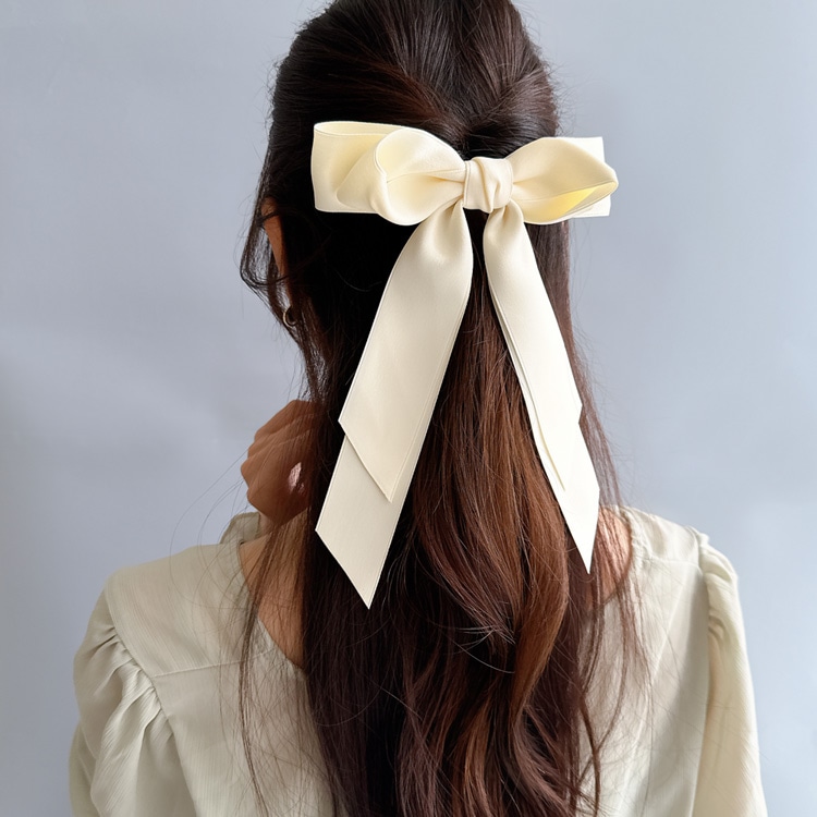 V-615) リボンバレッタ | ビーズ・パーツなどのハンドメイドパーツ