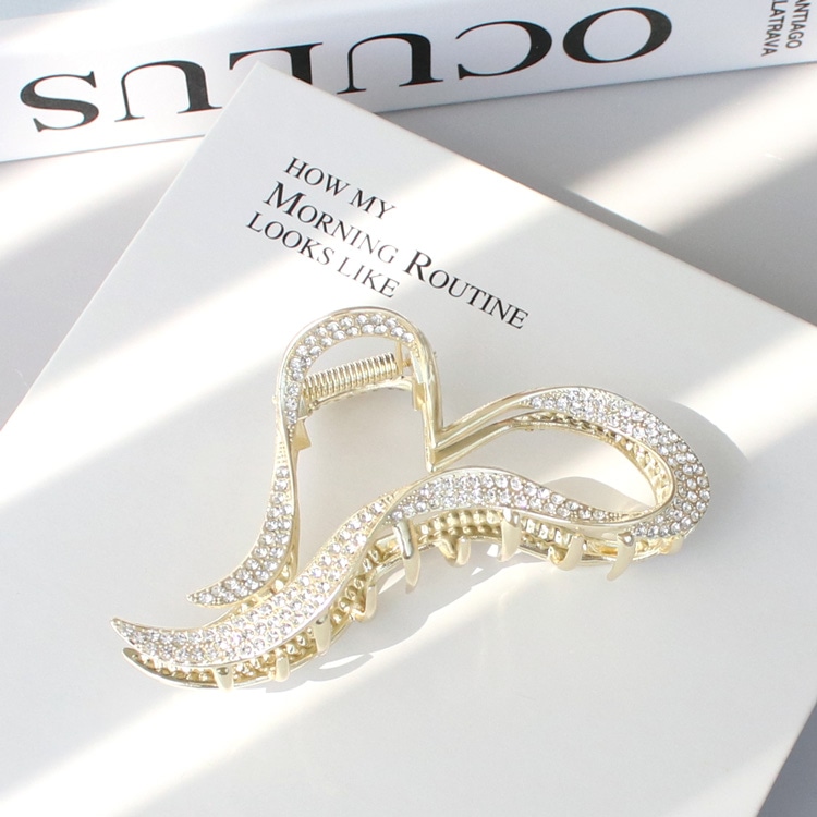 V-588) ニュアンスハートビジューバンスクリップ | ビーズ・パーツなど