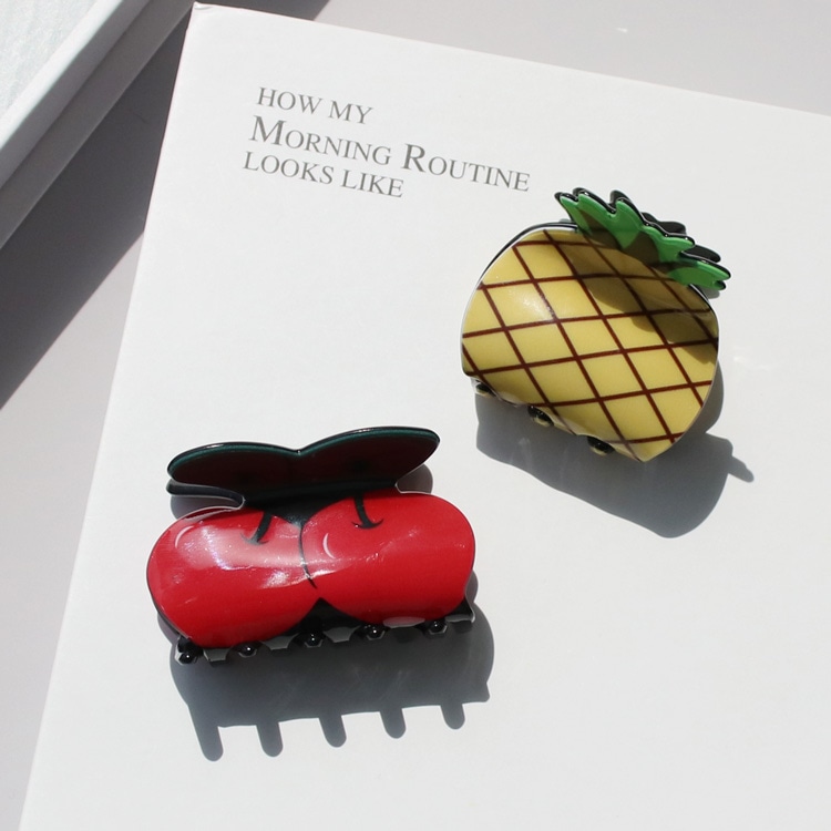 V-565) フルーツモチーフバンスクリップ | ビーズ・パーツなどの