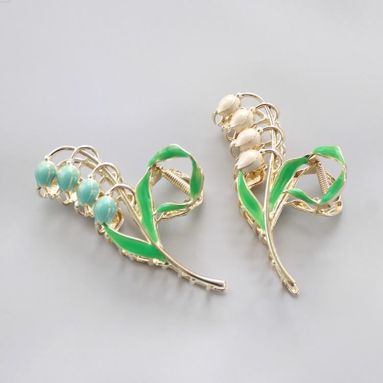 V-581) スズランバンスクリップ | ビーズ・パーツなどのハンドメイド