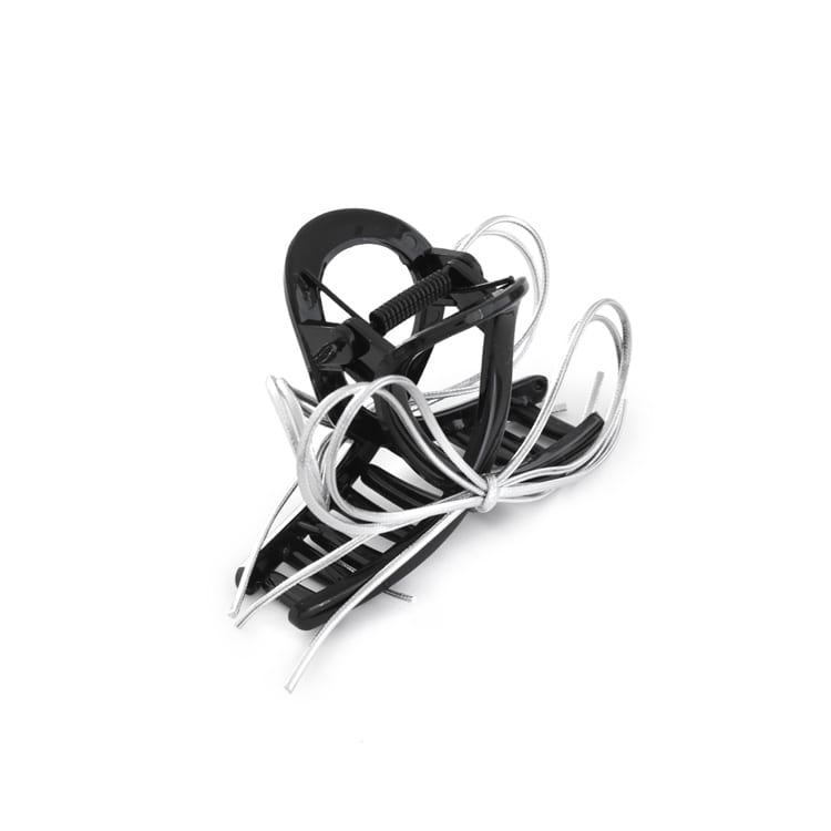 V-636) シルバーコードリボンバンスクリップ | ビーズ・パーツなどの