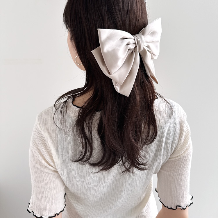 V-564) リボンバレッタ | ビーズ・パーツなどのハンドメイド