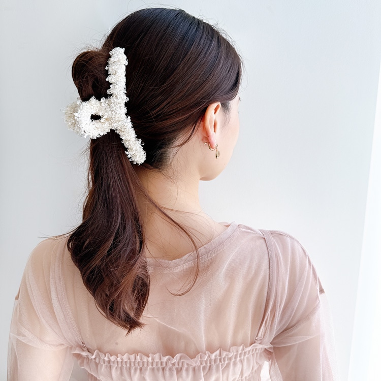 V-565) ツイードバンスクリップ | ビーズ・パーツなどのハンドメイド