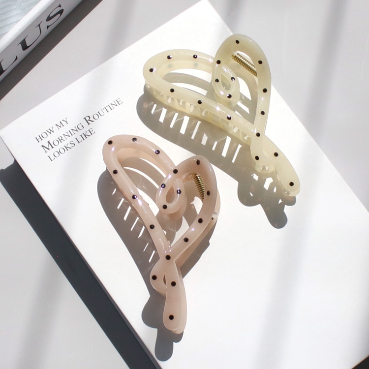 V-583) ドットハートバンスクリップ | ビーズ・パーツなどの