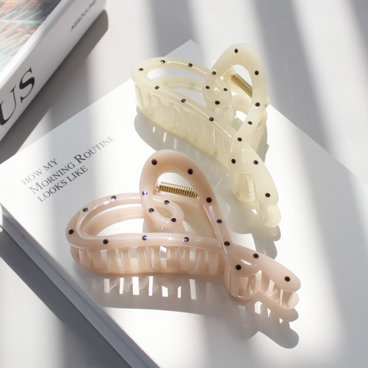 V-583) ドットハートバンスクリップ | ビーズ・パーツなどの