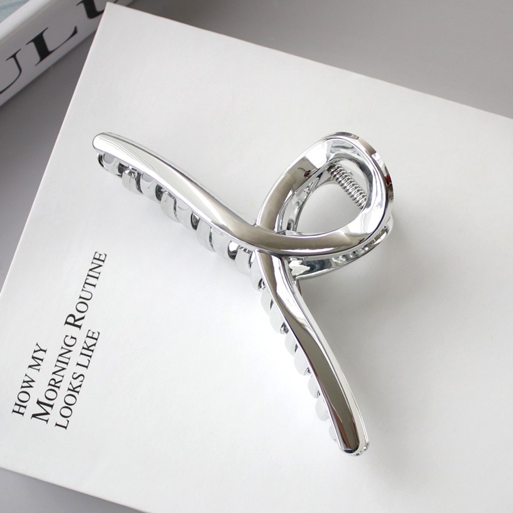 V-575) シルバークロスバンスクリップ | ビーズ・パーツなどの