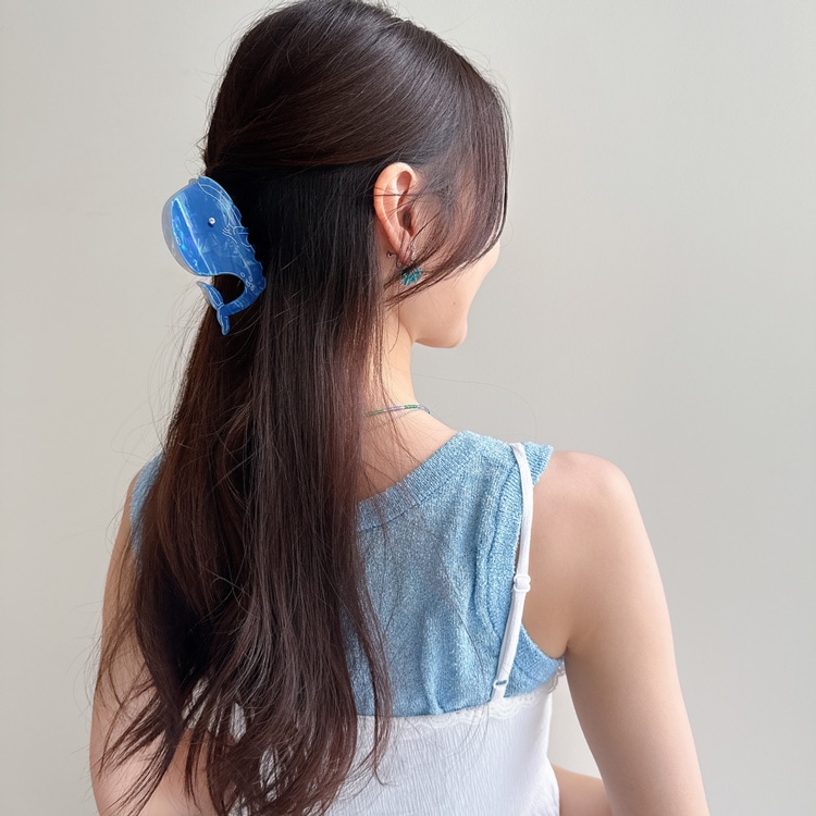 V-592) クジラバンスクリップ | ビーズ・パーツなどのハンドメイド