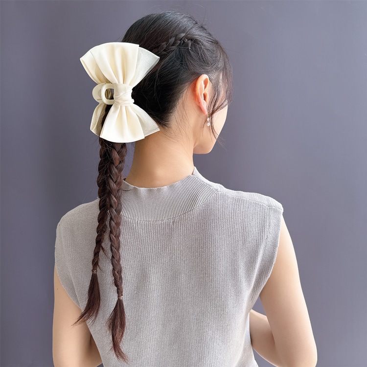 V-615) リボンバンスクリップ | ビーズ・パーツなどのハンドメイド