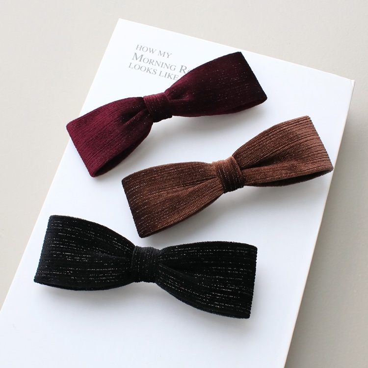 V-648) ベロアリボンバレッタ | ビーズ・パーツなどのハンドメイド