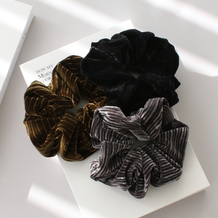 S-676) ストライプシュシュ | ビーズ・パーツなどのハンドメイドパーツ