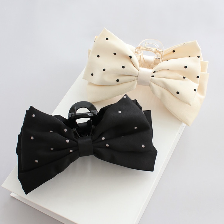 V-654) ドットリボンバンスクリップ | ビーズ・パーツなどの