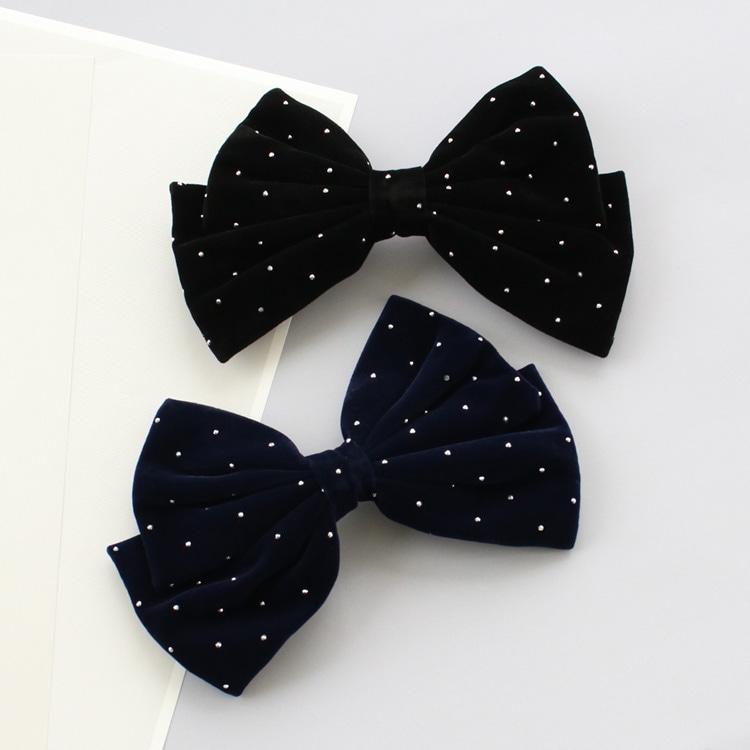 V-643) ベロアリボンバレッタ | ビーズ・パーツなどのハンドメイド