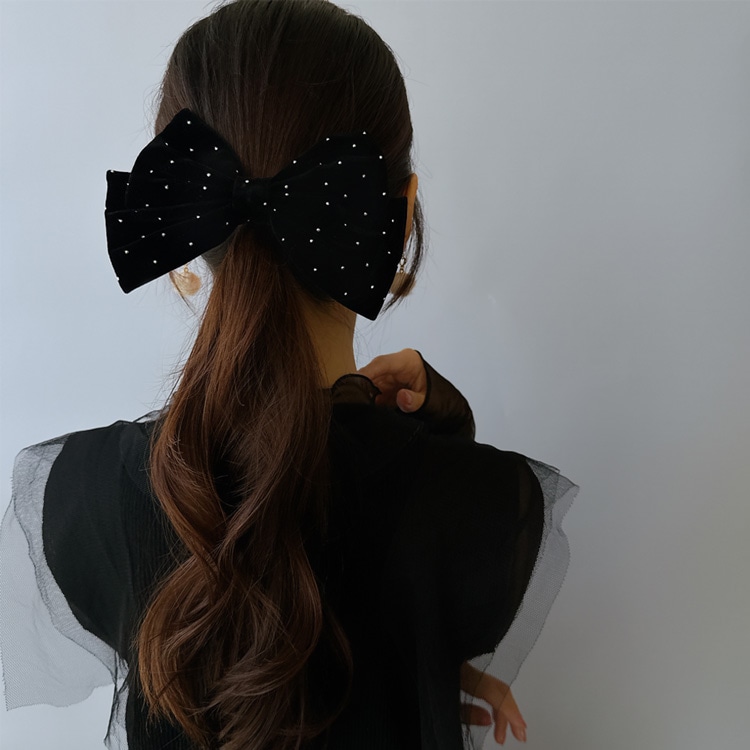 V-643) ベロアリボンバレッタ | ビーズ・パーツなどのハンドメイド