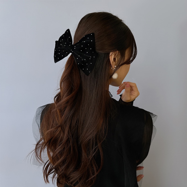 V-643) ベロアリボンバレッタ | ビーズ・パーツなどのハンドメイド