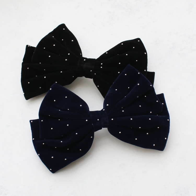 V-643) ベロアリボンバレッタ | ビーズ・パーツなどのハンドメイド