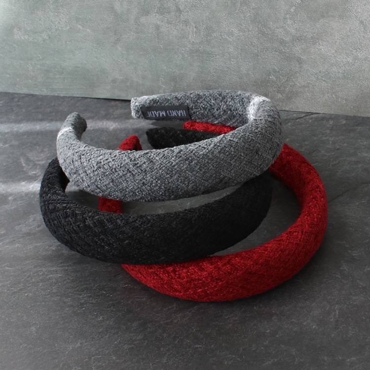 最終価格です〈ラ・マジョリーナ〉リボン ツイードカチューシャ K-265) ツイードカチューシャ | ビーズ・パーツなどのハンドメイド