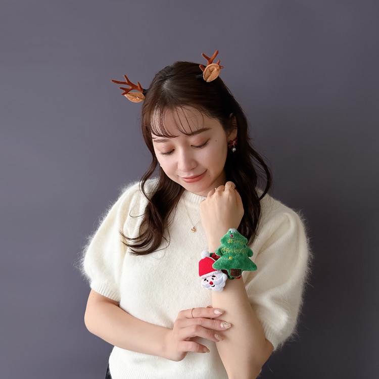 S-698) クリスマスゴムポニー / サンタ・トナカイ | ビーズ・パーツ