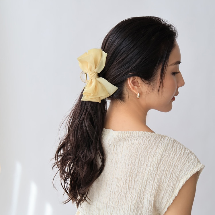 V-726) Chiffon Ribbon Hair Clip | Online store selling handmade