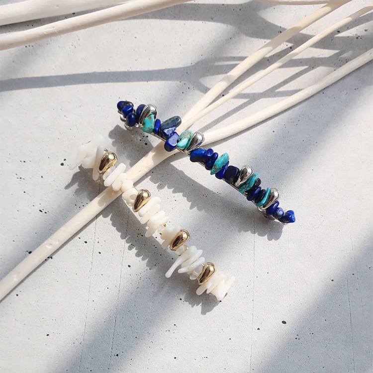 V-407) サザレデザインバレッタ | ビーズ・パーツなどのハンドメイド