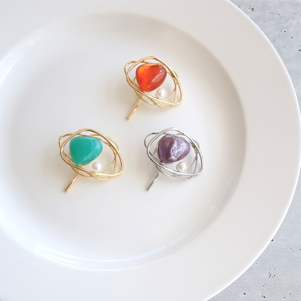 天然石＊蛇＊ポニーフック＊レジン BLAZE（手芸） ポニーフック あじさい クリア 花びら レジン