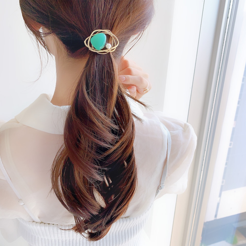 NANA'S☆ピアス ポニーフック バレッタ バレッタ リボン ヘアゴム ポニーフック 大きめ 黒 ヘア