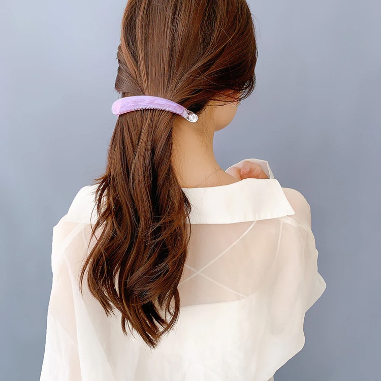 V-430) マーブルバナナクリップ | ビーズ・パーツなどのハンドメイド