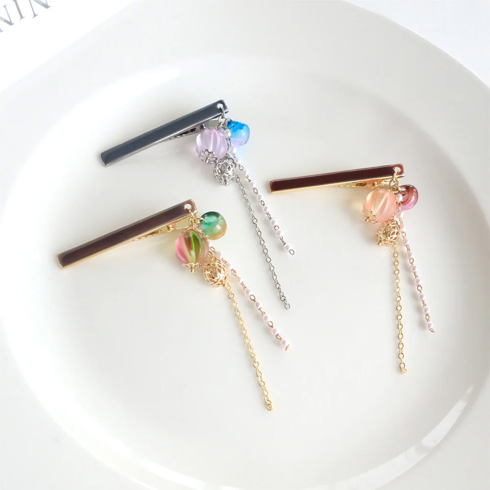 C-292) 和風ヘアクリップ | ビーズ・パーツなどのハンドメイド