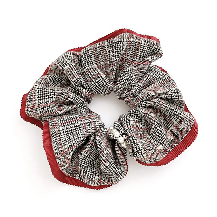 S-608) ニットリボンゴムポニー | ビーズ・パーツなどのハンドメイド