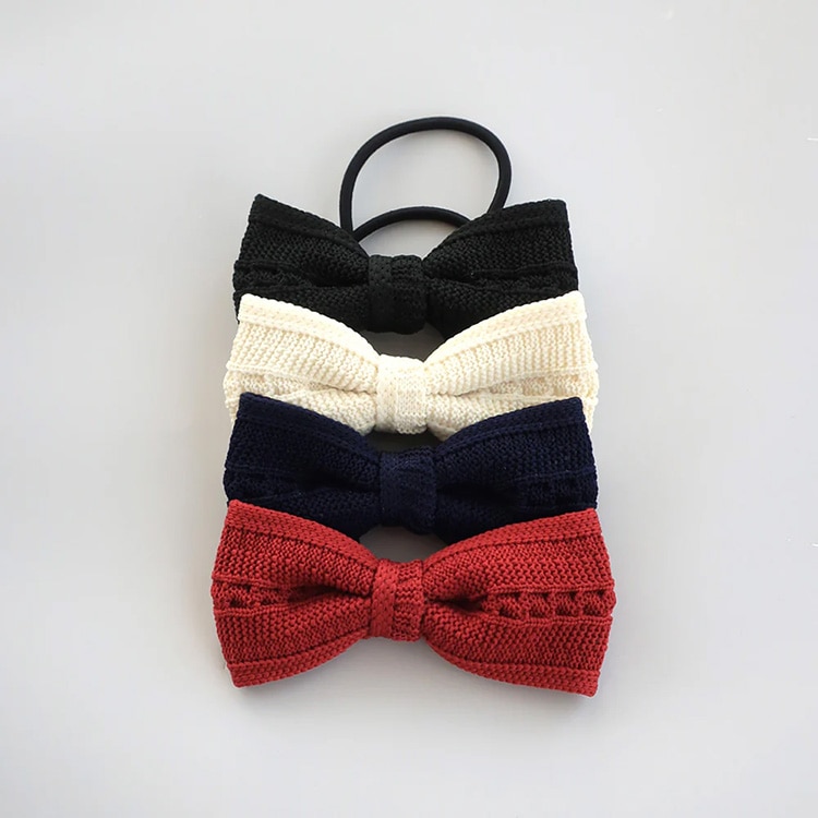 S-590) ニットリボンゴムポニー | ビーズ・パーツなどのハンドメイド