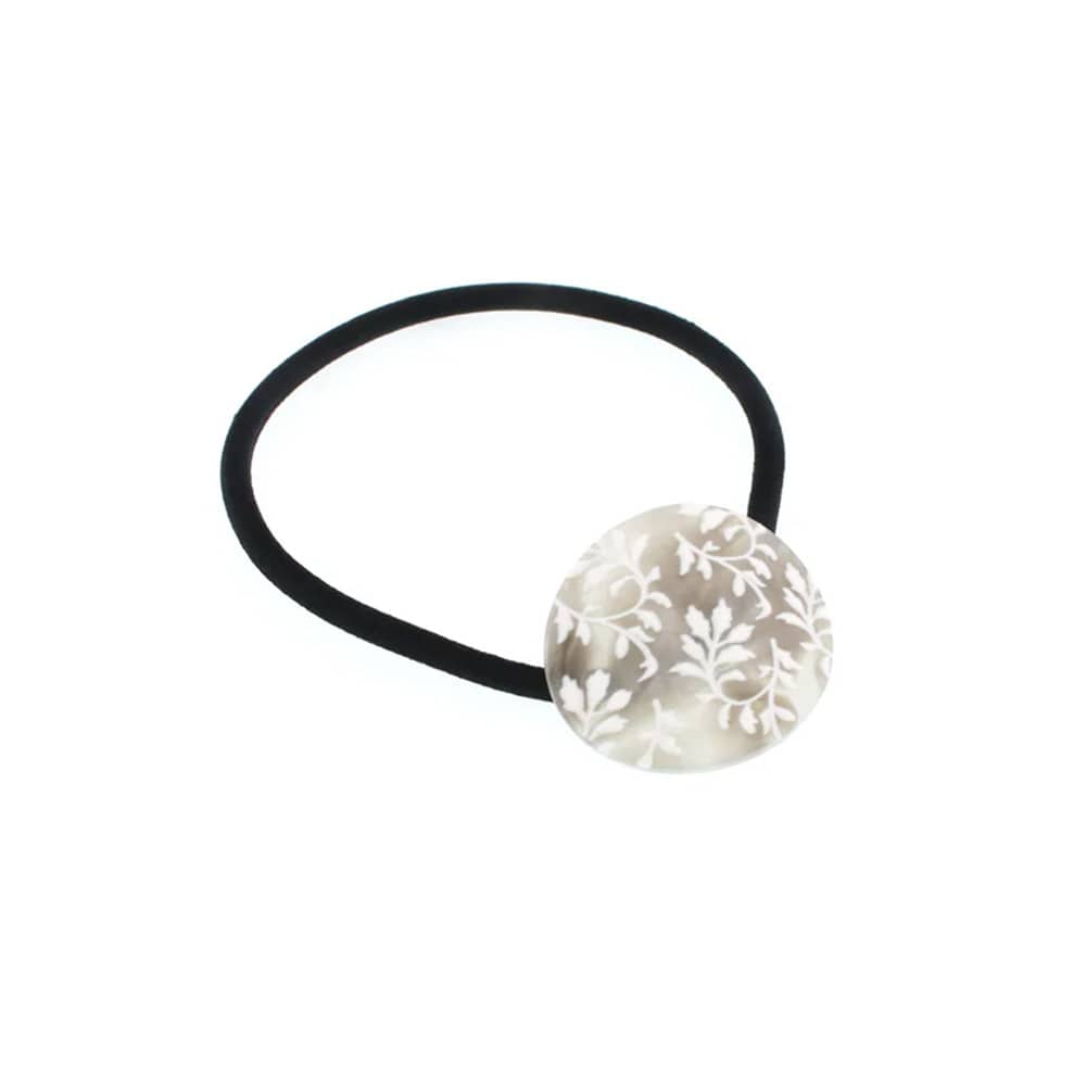 S-619) リーフモチーフゴムポニー | ビーズ・パーツなどのハンドメイド