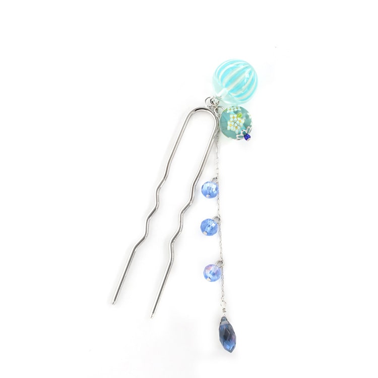 K-254) 揺れるビーズ玉飾りかんざし | ビーズ・パーツなどの